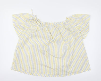 Womens UK Size 14 H&M Yellow Basic Blouse