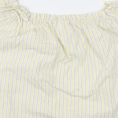 Womens UK Size 14 H&M Yellow Basic Blouse