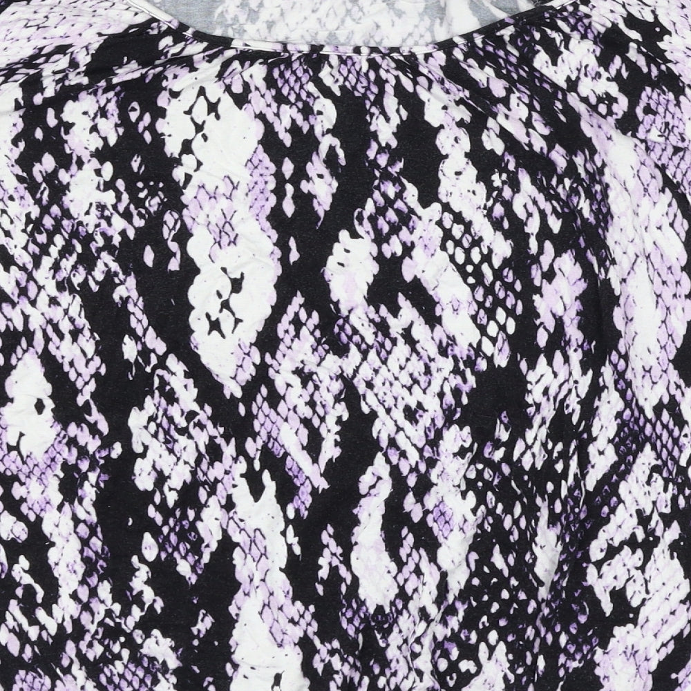 Dana Buchman Womens Purple Animal Print  Basic T-Shirt Size S