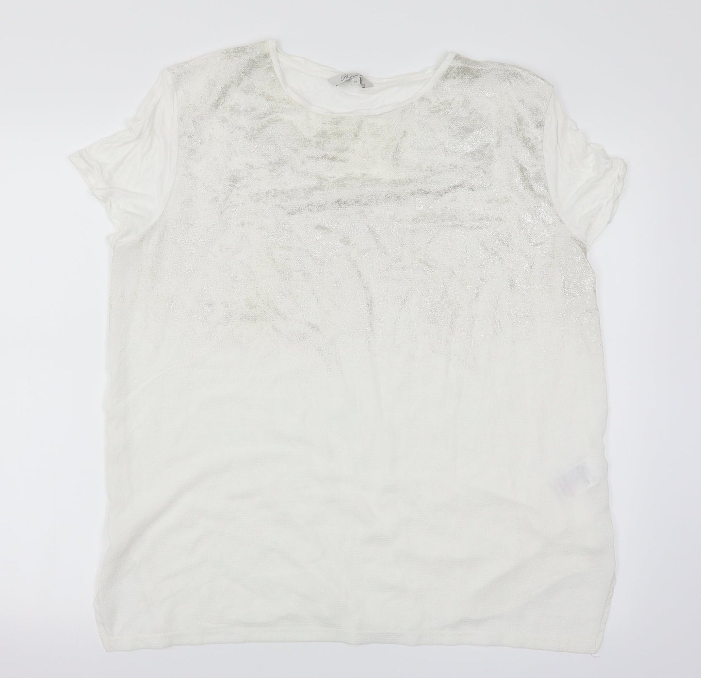 Womens UK Size 18 Peacocks White Basic T-Shirt