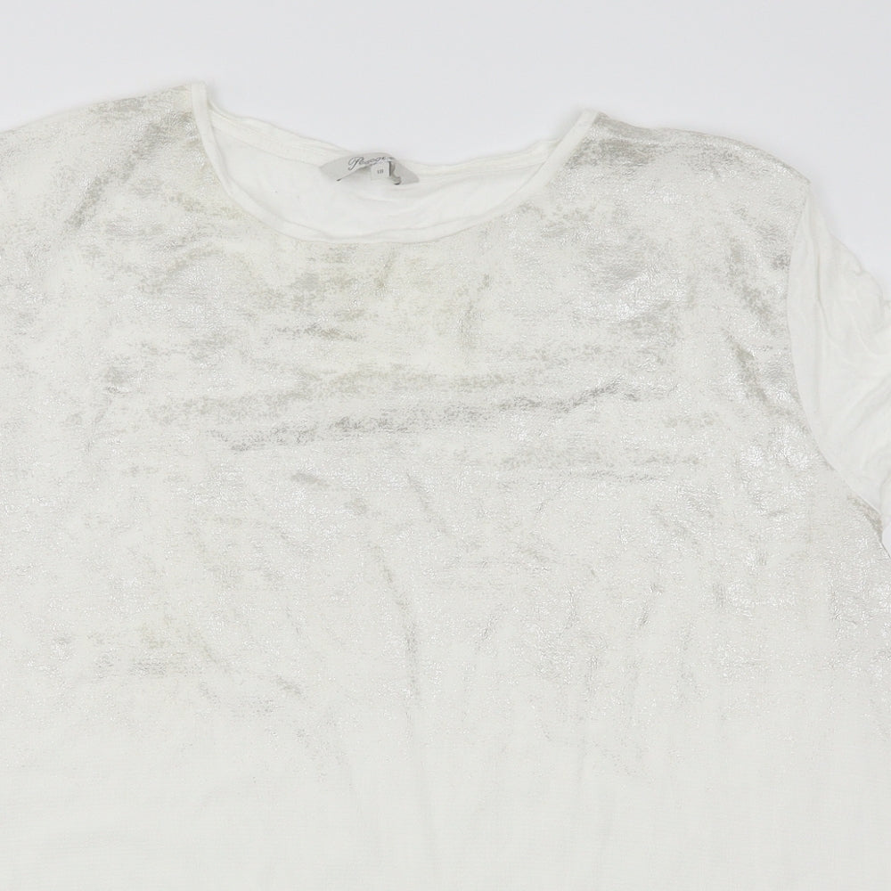 Womens UK Size 18 Peacocks White Basic T-Shirt