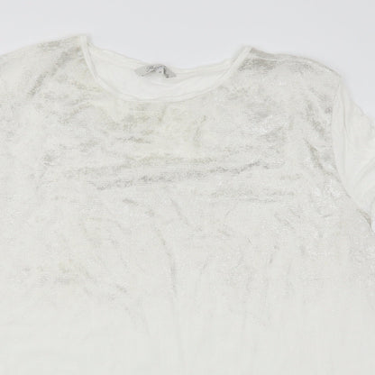 Womens UK Size 18 Peacocks White Basic T-Shirt