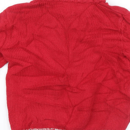 Lands' End Boys Red  Knit Pullover Jumper Size L