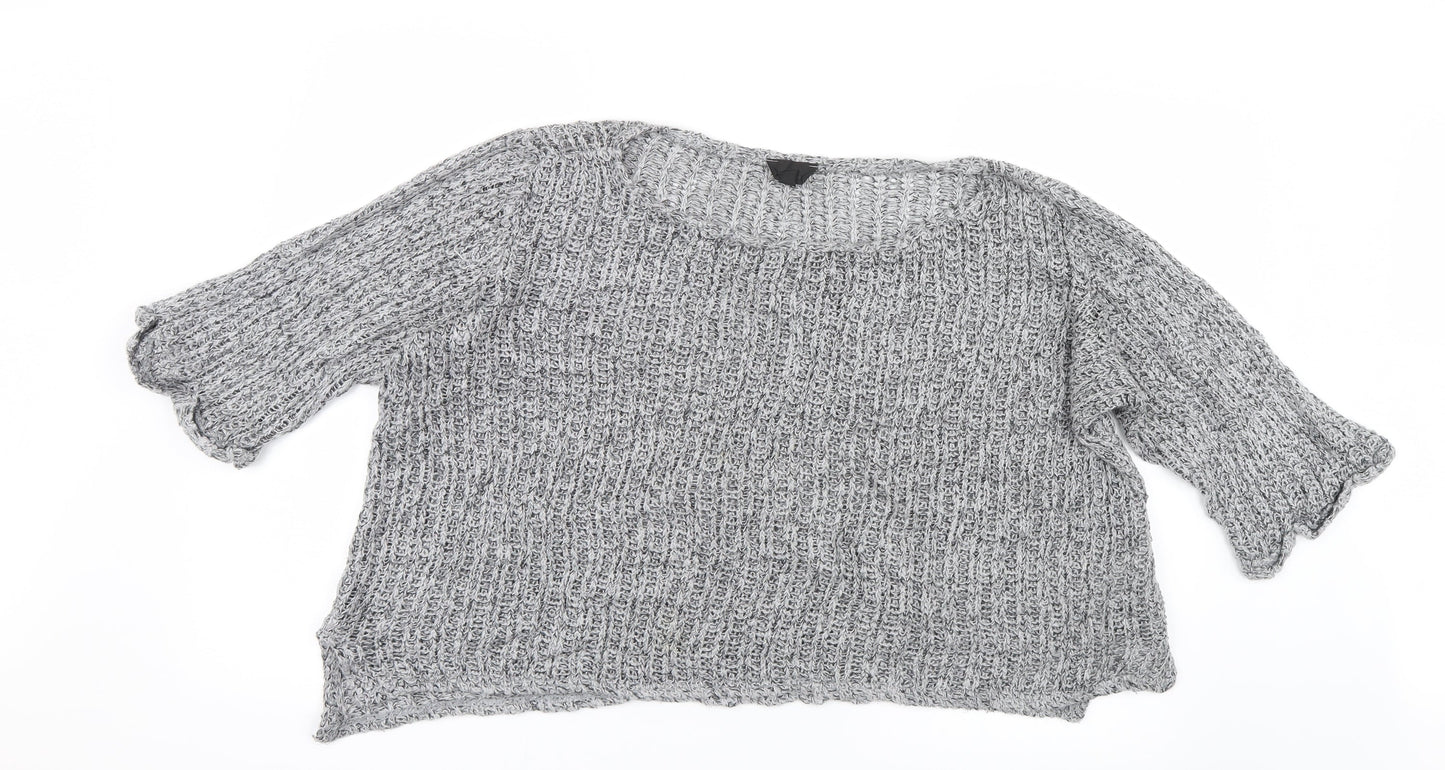 Topshop Womens Grey  Knit Pullover Jumper Size 14