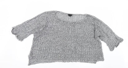 Topshop Womens Grey  Knit Pullover Jumper Size 14