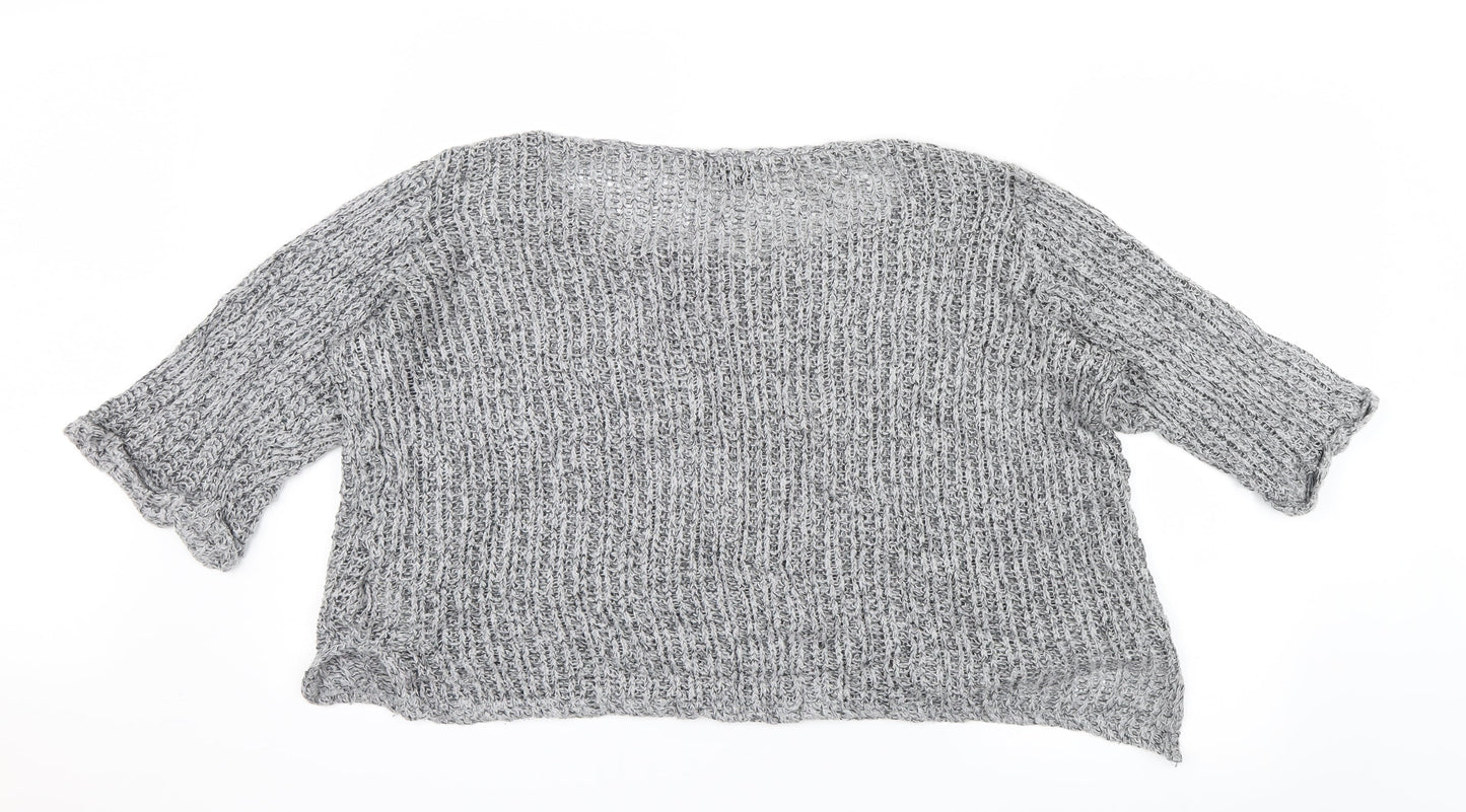 Topshop Womens Grey  Knit Pullover Jumper Size 14