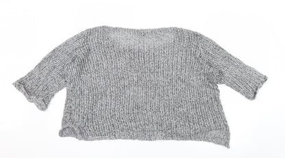 Topshop Womens Grey  Knit Pullover Jumper Size 14