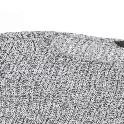 Topshop Womens Grey  Knit Pullover Jumper Size 14