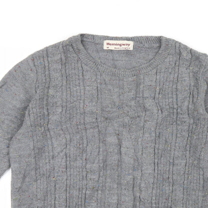 Hemingway Mens Grey  Knit Pullover Jumper Size M