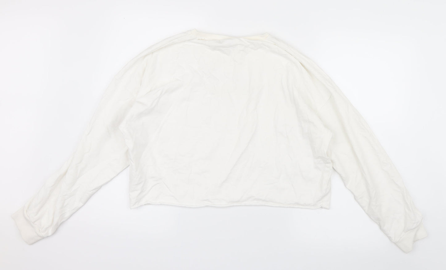 Boohoo Womens White  Knit Pullover Jumper Size XL  - Cropped