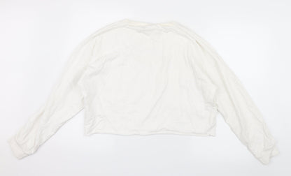 Boohoo Womens White  Knit Pullover Jumper Size XL  - Cropped