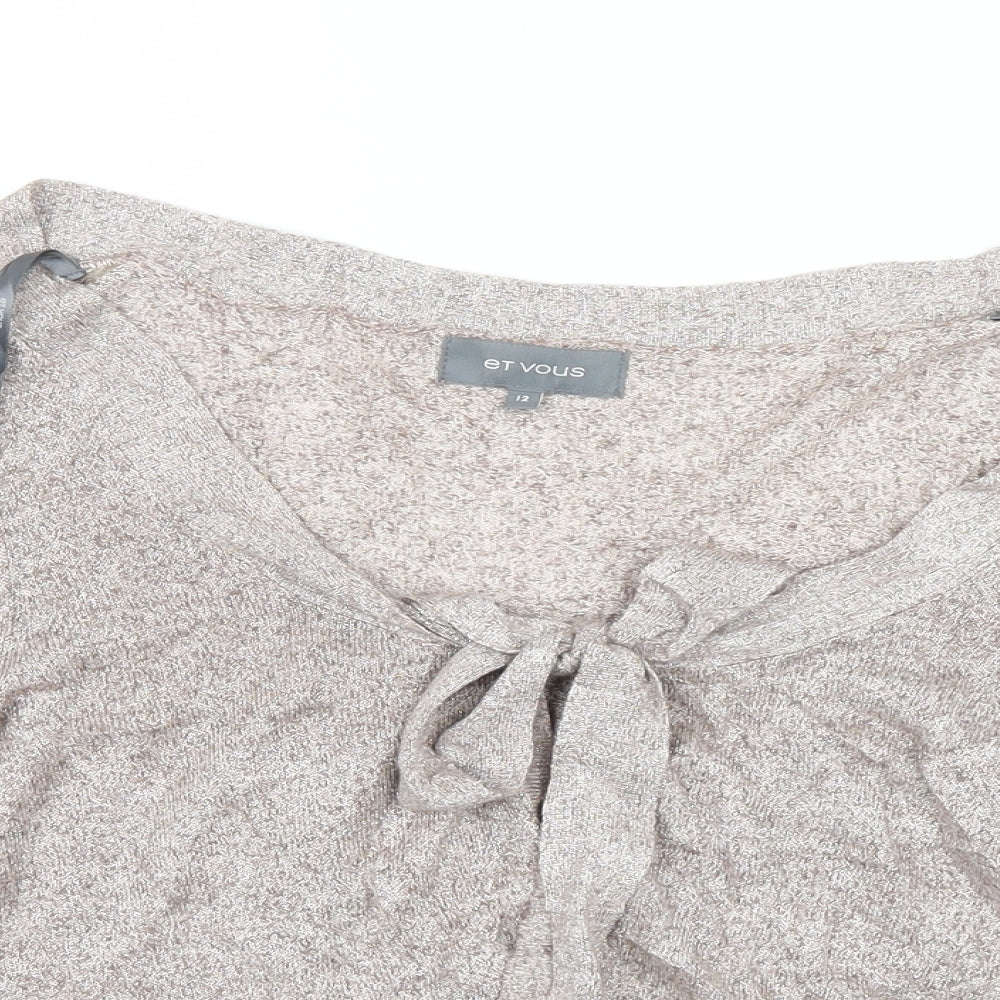 Et Vous Womens Beige   Cardigan Jumper Size 12