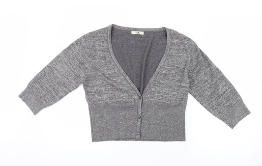 MK Womens Silver   Cardigan Jumper Size 14