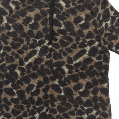 Womens UK Size 10 Warehouse Brown Basic T-Shirt
