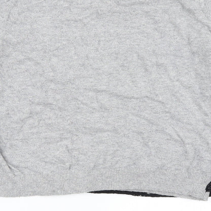 Topshop Womens Grey  Knit Pullover Jumper Size 10  - Lace Detail