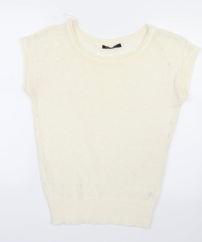 Womens UK Size 10 Select Ivory Basic T-Shirt