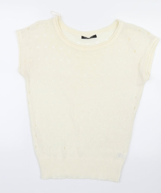 Womens UK Size 10 Select Ivory Basic T-Shirt