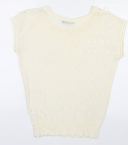 Womens UK Size 10 Select Ivory Basic T-Shirt