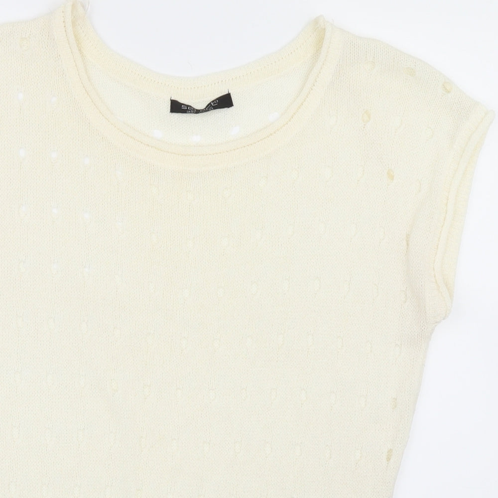 Womens UK Size 10 Select Ivory Basic T-Shirt