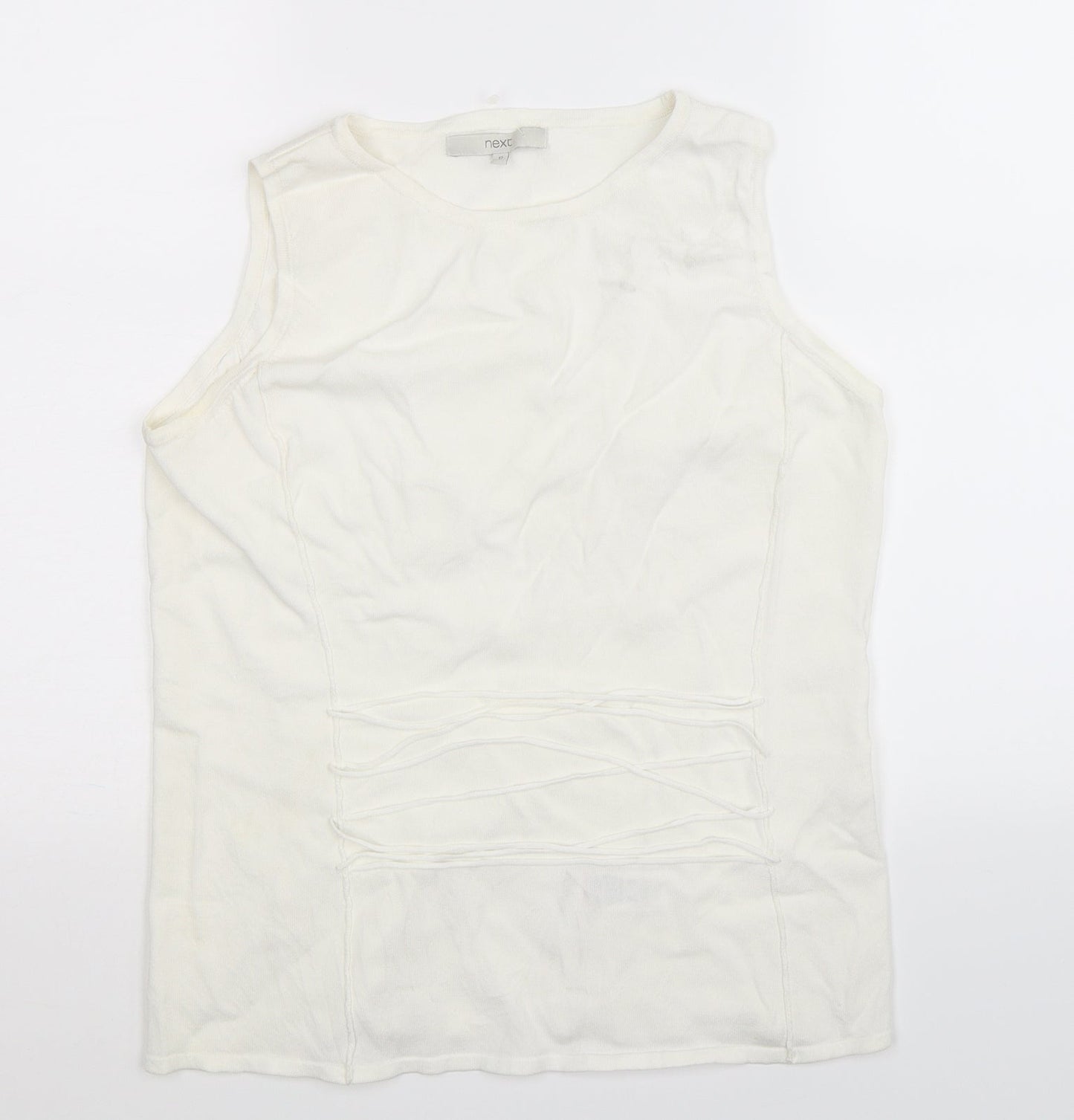 Womens UK Size 12 NEXT White Basic Tank
