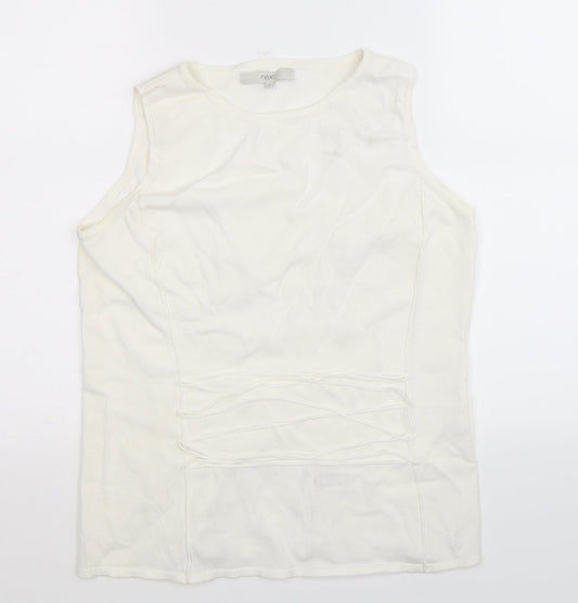Womens UK Size 12 NEXT White Basic Tank