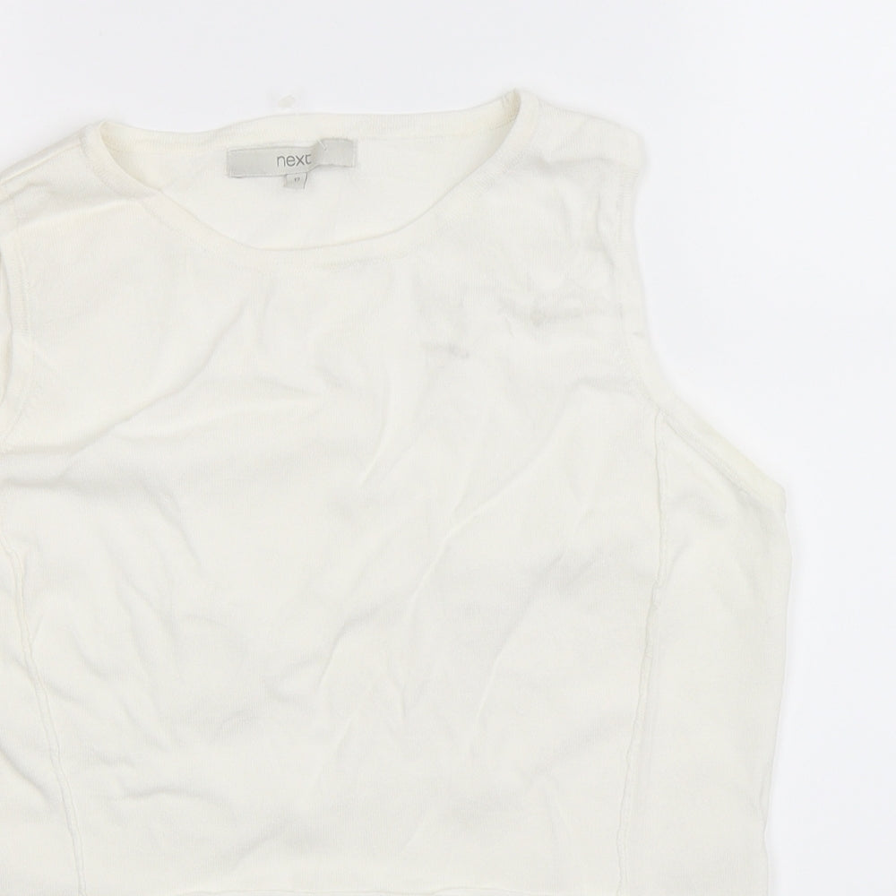 Womens UK Size 12 NEXT White Basic Tank