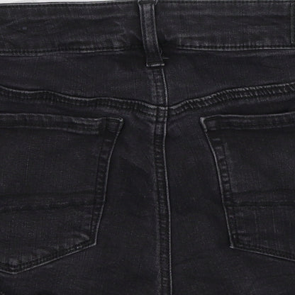 American Eagle Outfitters Womens Black  Denim Hot Pants Shorts Size 6 - Distressed