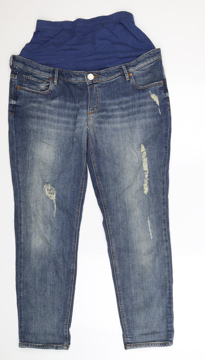 ASOS Womens Blue  Denim Straight Jeans Size 14 L30 in