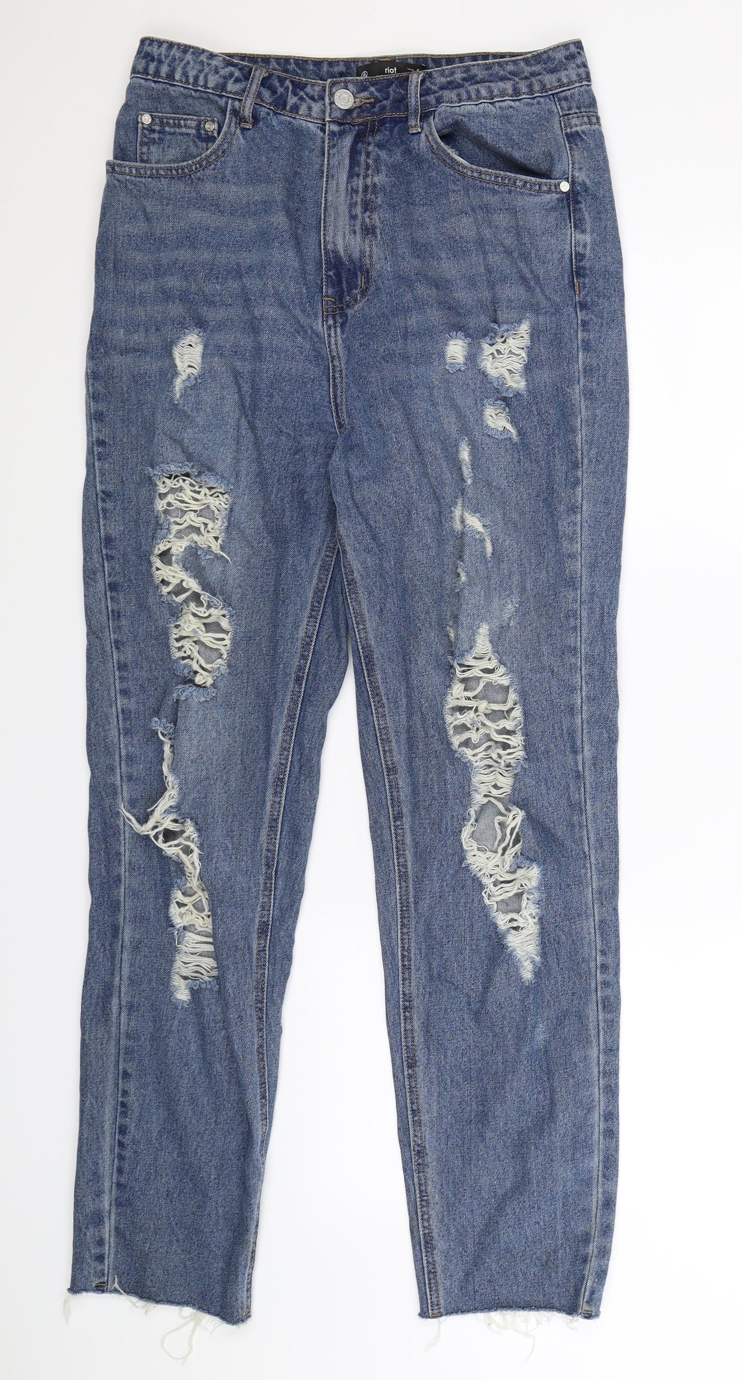 Riot Womens Blue  Denim Mom Jeans Size 10 L29 in