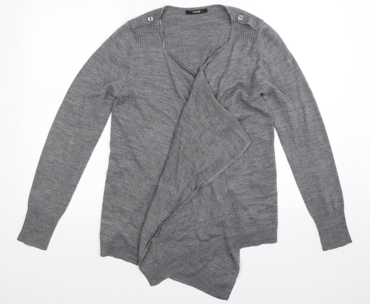 George Womens Grey  Knit Cardigan Jumper Size 10