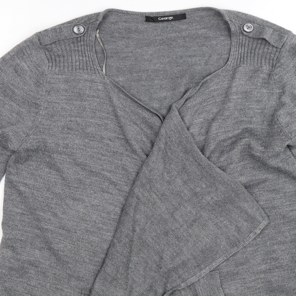George Womens Grey  Knit Cardigan Jumper Size 10