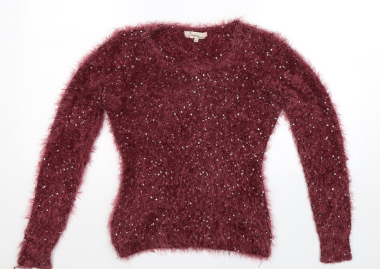 Inspire Womens Brown  Knit Pullover Jumper Size L