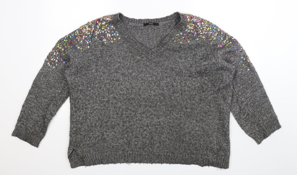George Womens Grey  Knit Pullover Jumper Size M  - Oversized