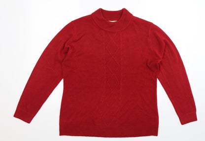 First Avenue Womens Red  Knit Pullover Jumper Size L