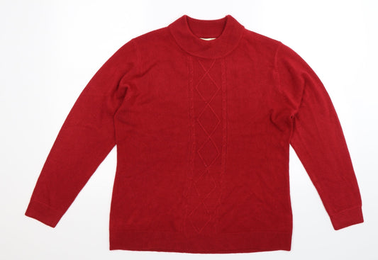 First Avenue Womens Red  Knit Pullover Jumper Size L