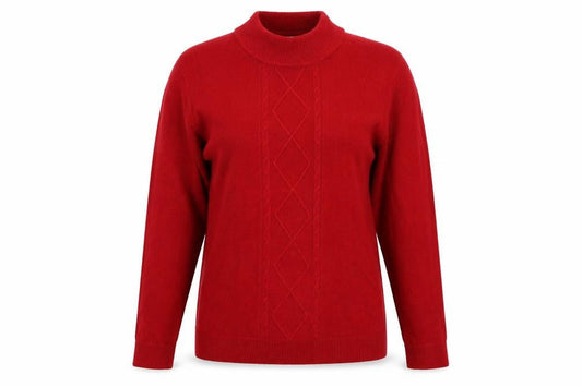 First Avenue Womens Red  Knit Pullover Jumper Size L