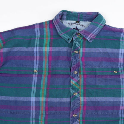 Voyager Mens Multicoloured Check   Button-Up Size XL
