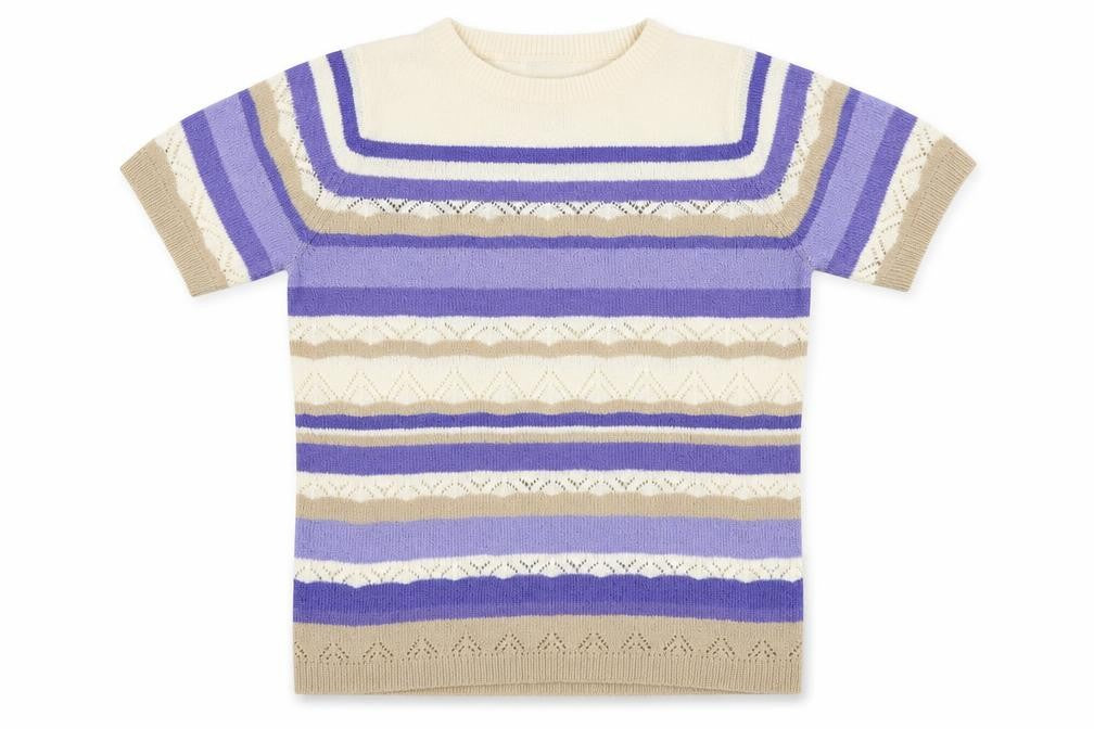 Bonmarché Womens Blue Striped Basic T-Shirt Size S