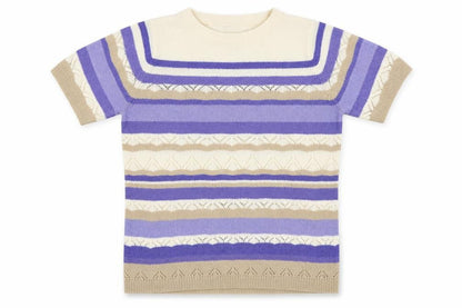 Bonmarché Womens Blue Striped Basic T-Shirt Size S