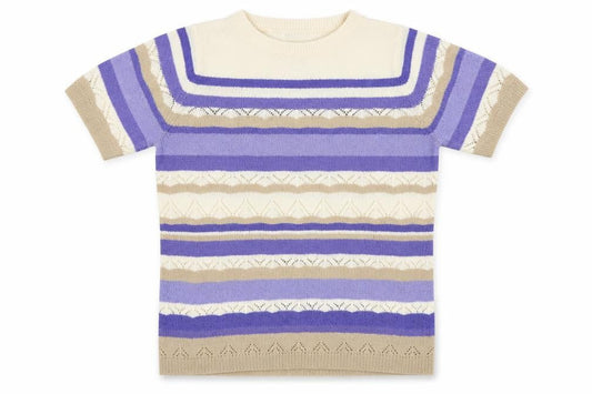 Bonmarché Womens Blue Striped Basic T-Shirt Size S