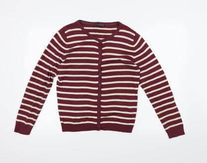 Atmosphere Womens Purple Striped  Cardigan Jumper Size 14