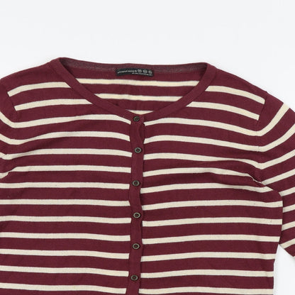 Atmosphere Womens Purple Striped  Cardigan Jumper Size 14