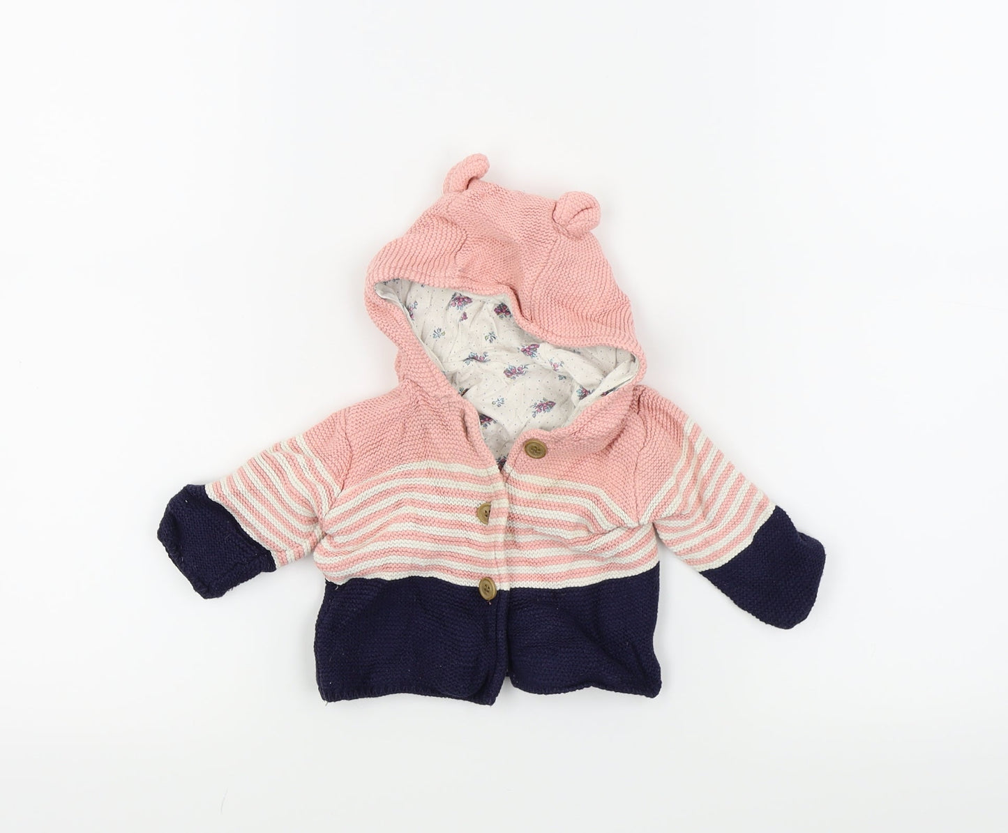Mothercare Girls Pink   Jacket Coatigan Size 0-3 Months