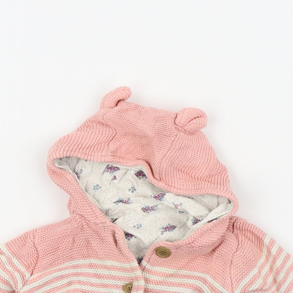 Mothercare Girls Pink   Jacket Coatigan Size 0-3 Months