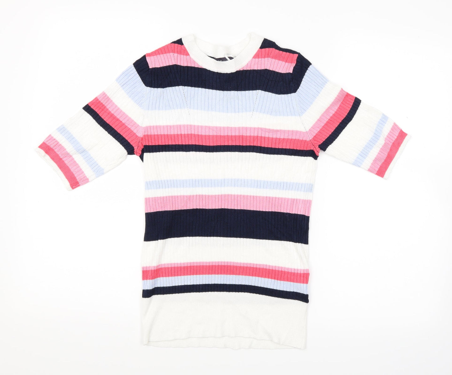 Marks and Spencer Womens Pink Striped Knit Pullover Jumper Size 10
