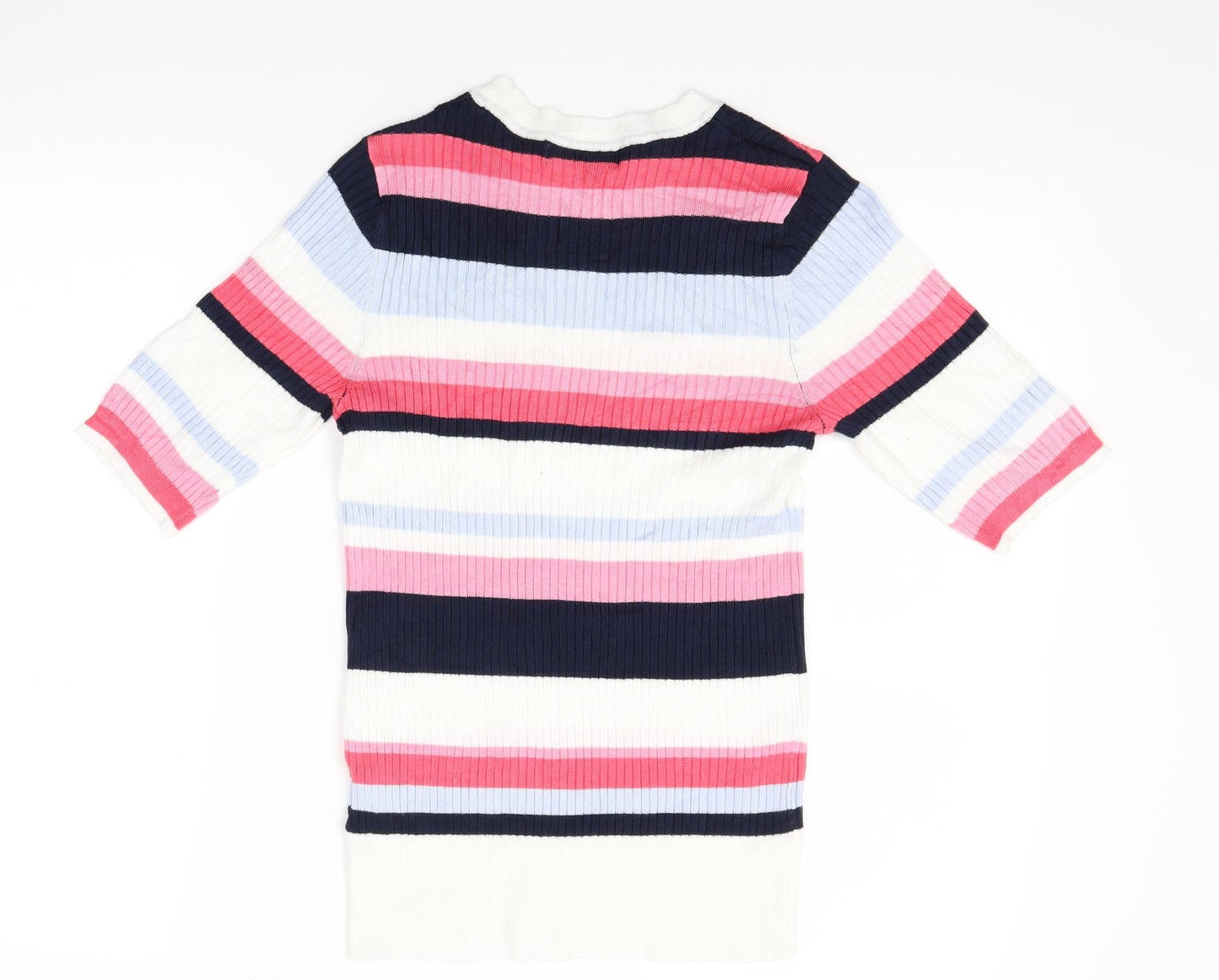 Marks and Spencer Womens Pink Striped Knit Pullover Jumper Size 10