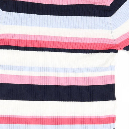 Marks and Spencer Womens Pink Striped Knit Pullover Jumper Size 10