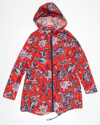 Womens UK Size S F&F Red Parka Coat