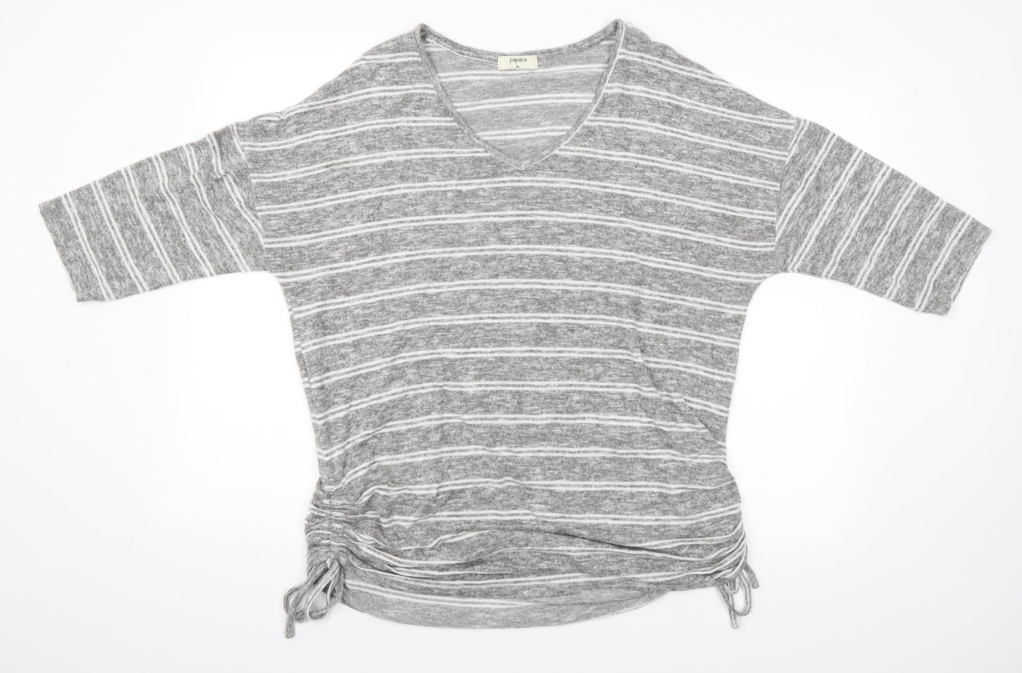 Womens UK Size XL Papaya Grey Basic Blouse