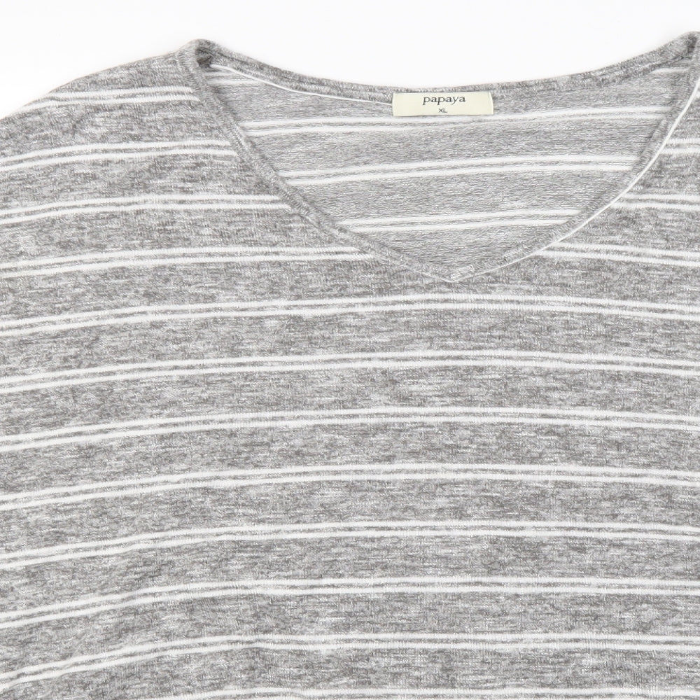 Womens UK Size XL Papaya Grey Basic Blouse